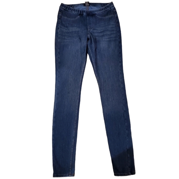 HUE Women's Solid Color Original Jeanz Denim Legging -Blue -Medium Wash Size XS - Picture 3 of 6